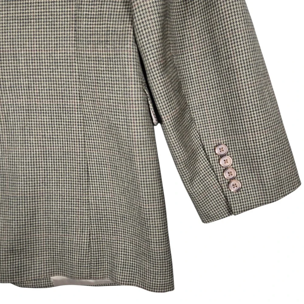 Lauren Ralph Lauren Sport Coat Mens Brown Houndstooth Plaid Blazer Long Jacket